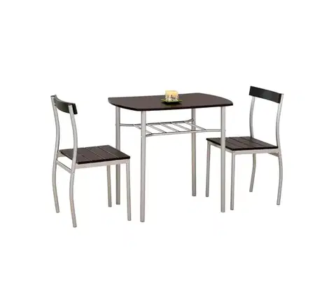 Záhradné stoličky a kreslá Halmar Balkónová zostava LANCE 82x50 cm kov/wenge V-CH-LANCE-ZESTAW-WENGE
