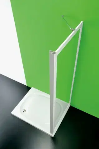 Sprchové dvere FORTE - Sprchová zástena ANTA FISSA MA - Farba rámu zásteny - Plast biely, Rozmer A - 80, Smer zatváranie - Univerzálny Ľavé / Pravé, Výplň - Polystyrol 2,2 mm (acrilico), Výška - 185 BSAFI80MAP