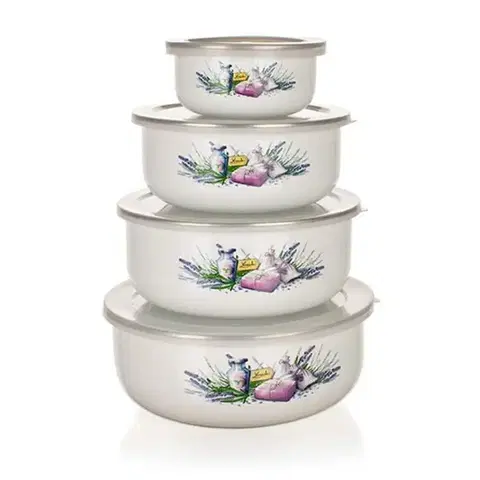 Misky a misy Banquet 8-dílná sada smaltovaných misek Lavender 10x4,7cm 14x6,1cm 16x6,8cm 18x7,5cm