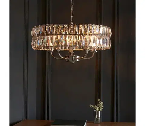 Svietidlá Endon 104467 - Luster na reťazi CLIFTON 5xE14/6W/230V lesklý chróm/číra 104467