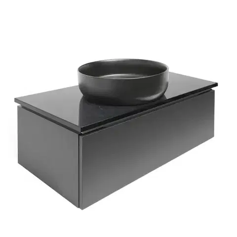Kúpeľňový nábytok Kúpeľňová skrinka so žulovou doskou SAT Feel 100x30x46 cm antracit mat SATFEEL100ANTZ SATFEEL100ANTZ