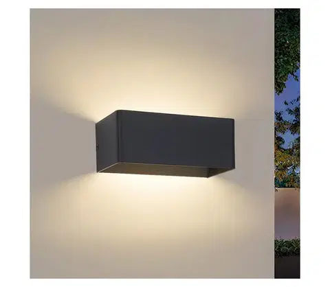 LED osvetlenie BRILAGI - LED vonkajšie nástenné svietidlo DONNANI LED/7W/230V 20 cm čierne IP44 BRI759