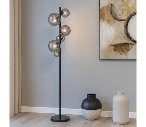 Lampy ONLI - Stojacia lampa PALOMA 7xG9/10W/230V čierna/dymová 5084/PTN