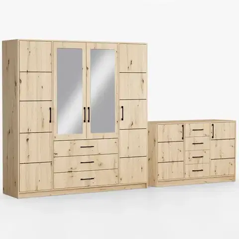 Nábytok do spálne Súprava skriňa Belluno 200 artisan + komoda Belluno 150