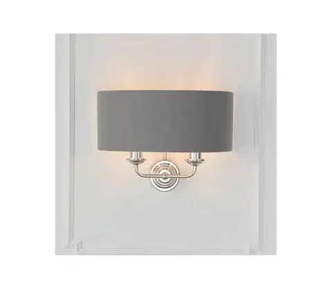 Svietidlá Endon 94406 - Nástenné svietidlo HIGHCLERE 2xE14/40W/230V tmavošedá/lesklý chróm 94406