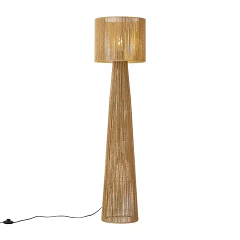 Stojace lampy Japandi stojaca lampa prírodná s tienidlom - Dart