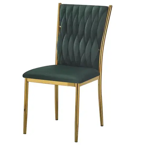 Čalúnené stoličky Stolička Glamour 12510 zelená/zlatý
