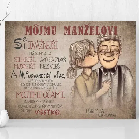 Tabuľky s venovaním (darčeky) Valentínsky darček - Obraz na stenu - Vyznanie lásky pre milovaného muža