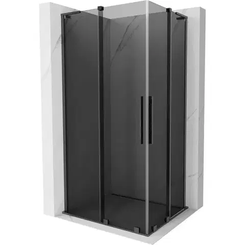 Sprchovacie kúty MEXEN/S - Velar L Duo sprchovací kút, posuvné dvere 100 x 90, grafit, gun gray kartáčovaná 871-100-090-02-43-66