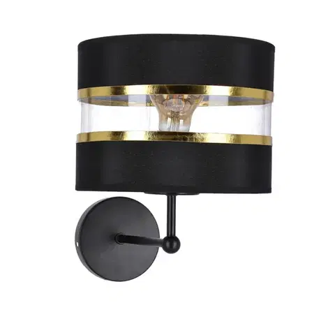 Nástenné svetlá Nástenná lampa Andy, čierna, tienidlo 1x40W E27