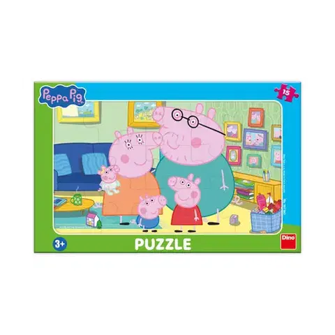 Do 49 dielikov Dino Toys PEPPA PIG V OBÝVACÍM POKOJI 15 deskové Puzzle