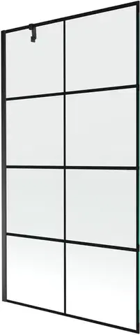Sprchové dvere MEXEN/S - Next vaňová zástena FIX 100x150, čierny dekor, čierna 895-100-000-00-77-70