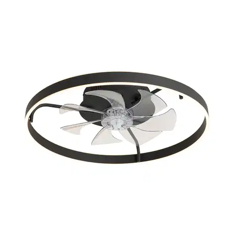 Stropné ventilátory Stropný ventilátor čierny 70 cm vrátane LED stmievateľný s diaľkovým ovládaním - Maddy