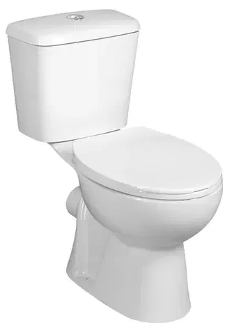 Záchody AQUALINE - JOSE WC kombi, dvojité tlačítko 3/6 l, zadný odpad, biela PS8812