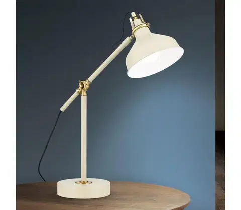 Lampy Orion LA 4-1222/1 - Stolná lampa SCHILLER 1xE27/40W/230V krémová/bronz LA 4-1222/1 khaki/patina