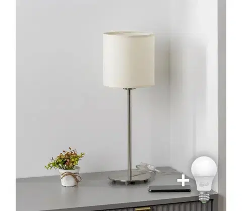 Lampy BRILAGI - LED stolná lampa NUBILA 1xE27/60W/230V krémová EG32512+BG1585