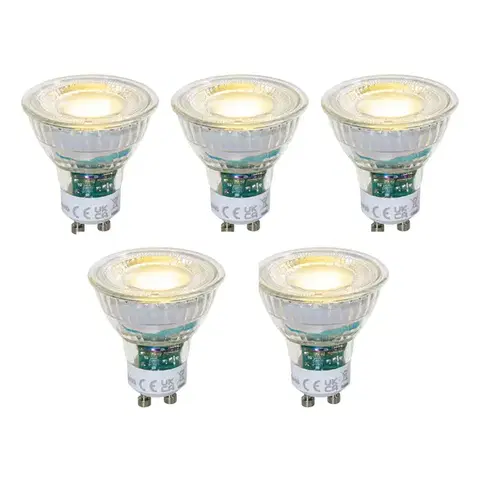 LED osvetlenie Sada 5 stmievateľných LED žiaroviek GU10 50 mm číra 2,5 W 450 lm 3000 K