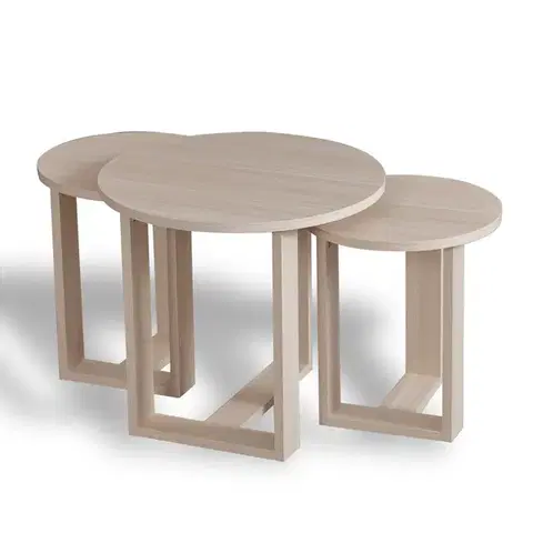 Konferenčné stolíky Odkladací stolík Mira Oak, 3 ks