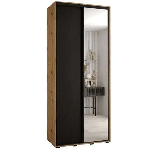 Šatníkové skrine Skriňa 45 Canaris 3 100 artisan/čierna/čierna