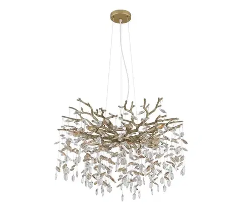 Svietidlá Globo 64138H2G - Závesný luster QUEENA na lanku 10xE14/40W/230V zlatý 64138H2G