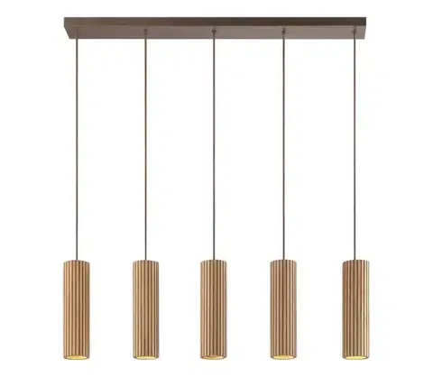 Svietidlá Brilliant - Závesné svietidlo na lanku LAKEWOOD 5xGU10/10W/230V hnedé 51574/20