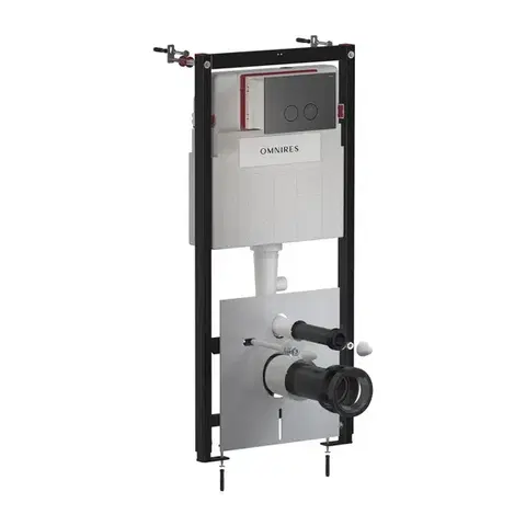 Záchody OMNIRES - Set: STRONGFRAME podomietkový rám ECO + STEEL-R45 nerez tlačidlo, grafit brúsený STFWCECO1R45-RGR