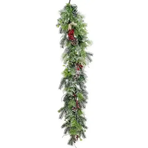 Vetvičky, girlandy, kvety Kinekus Girlanda vianočná 110 cm čečina+bobule+šišky