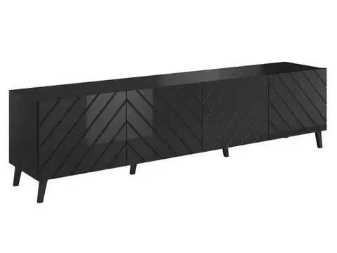 TV stolíky CAMA MEBLE Abeto 200 tv stolík čierna / čierny lesk