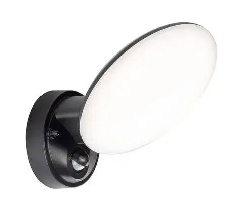 Záhradné lampy  LED vonkajšie nástenné svietidlo OLAF so senzorom, LED/10W/230V, IP44, čierne 333797