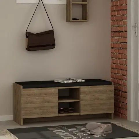 Botníky FUN botník so sedákom, tmavý dub