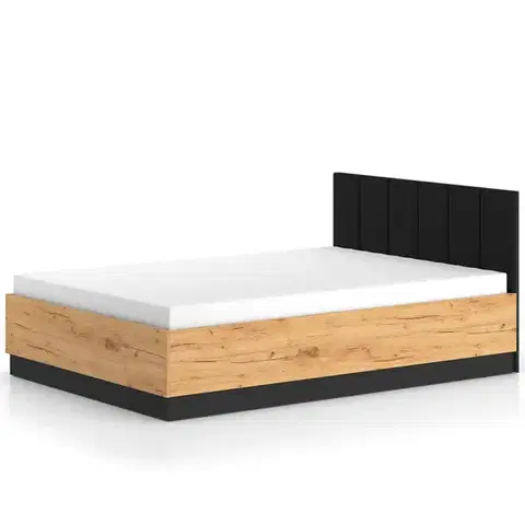 Dvojlôžkové postele Posteľ s výklopným mechanizmom Urso 1301 dub Craft zlatý/čierna