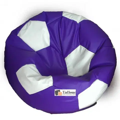 Sedacie vaky a kocky Sedací vak futbalová lopta XXL TiaHome - fialovo biela