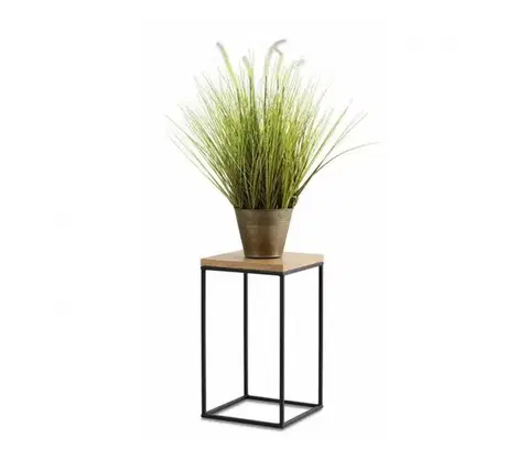 Stojany na kvetiny HowHomely Stojan na kvety BASICLOFT 40x24 čierna/hnedá HH-BL-01-40-MDF