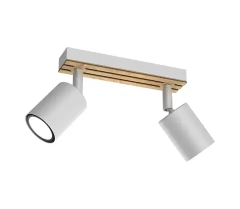Svietidlá  Bodové svietidlo TERRA 2xGU10/8W/230V biela/dub 9978