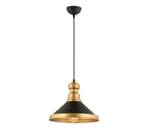 Svietidlá  Závesný luster na lanku MONZA 1xE27/40W/230V, priemer 30 cm, čierna/zlatá 518LMS1102