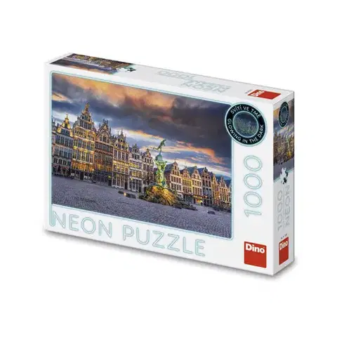 1000 dielikov Dino Toys Puzzle Búrka nad Antverpami 1000 neon Dino