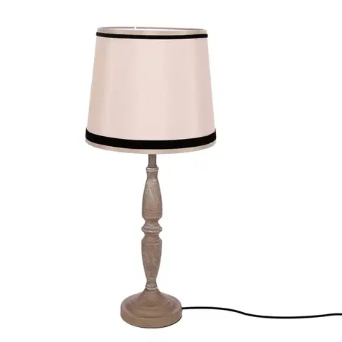 Stolové lampy Stolová lampa CARDINALE, výška 58 cm, tmavosivá, tienidlo 1x40 E27, béžová