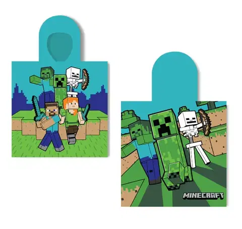 Osušky pre bábätká Detské bavlnené pončo Minecraft 55x110cm Faro Tiahome