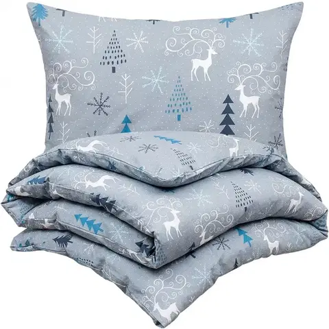Obliečky 4Home Bavlnené obliečky Elegant deer grey, 140 x 220 cm, 70 x 90 cm