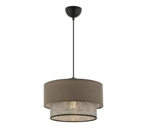 Svietidlá  Závesný luster na lanku ECHO 1xE27/60W/230V hnedý/sivý 390FLH2506