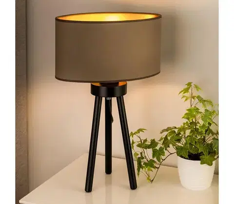 Lampy  - Stolná lampa OVAL VEGAN 1xE27/15W/230V pr. 30 cm béžová 603386