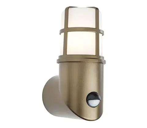 Svietidlá Redo 90199 - Vonkajšie svietidlo so senzorom TRITON 1xE27/28W/230V IP54 mosadz 90199