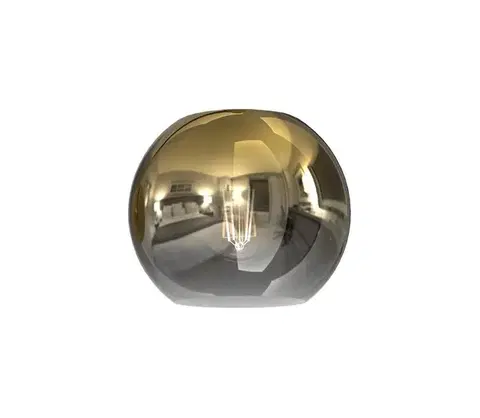 Lampy  Náhradné sklo k lustru MONTE E27 pr. 20 cm zlatá/dymová PLM715