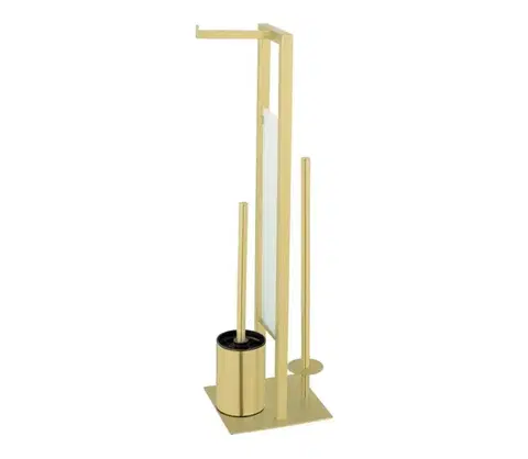 Svietidlá WENKO 26034100 - Sada na WC RIVALTA 18x70 cm nerez/zlatá/biela/čierna 26034100