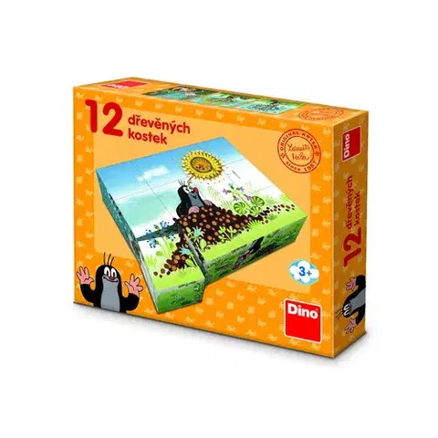Obrázkové kocky Dino Toys Drevené kocky Krtkov rok 12 Dino