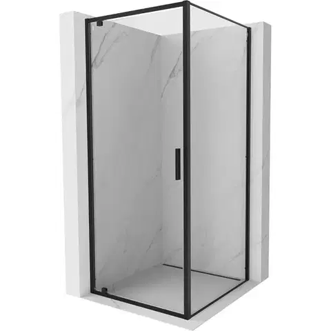 Sprchovacie kúty MEXEN/S - Exo sprchovací kút dvere krídlové 100 x 100, transparent, čierna 8181-100-100-70-00