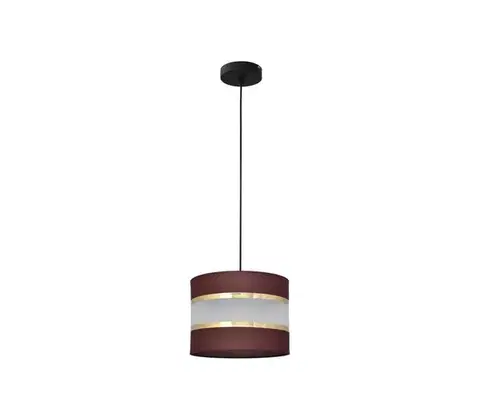 Svietidlá  Luster na lanku HELEN 1xE27/15W/230V pr. 20 cm hnedá/čierna/zlatá W-KM 0801/1 BK-B +BR+GO+MAT