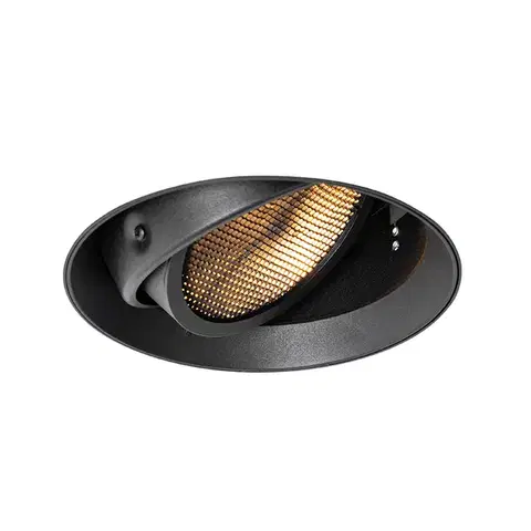 Zapustené svietidlá Moderné zapustené bodové svetlo čierne GU10 AR111 okrúhle bez rámu - Oneon Honey