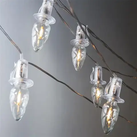 Záhradné lampy Vonkajšie osvetlenie Šiška číra, 20 LED Filament žiarovky, predĺženie