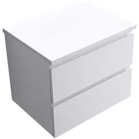 Kúpeľňový nábytok CERANO - Koupelnová skříňka Carole - bílá matná + deska pod umyvadlo Navira Pro - 36 mm - 60x51,6x46  CER-668273